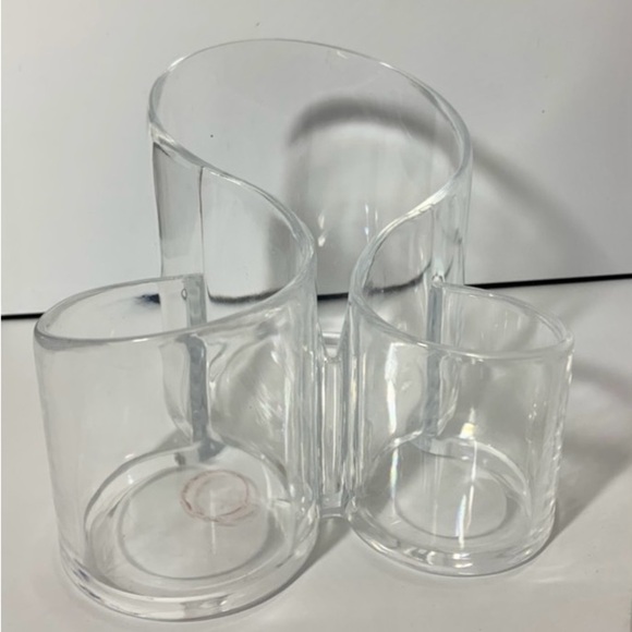 Clear Acrylic 3 Compartment Multipurpose Cosmetic Countertop Organizer, [Clear] - Picture 4 of 6